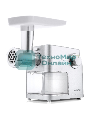 Мясорубка электрическая Hyundai HY-MG5591 серый, 1900 Вт, 2.4 кг/мин, реверс, защита от перегрузки, насадки - 5