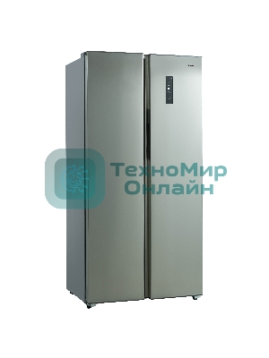 Холодильник Бирюса SBS 400 I нержавеющая сталь двухкамерный 232/168 л морозилка слева, No Frost, Side-by-side
