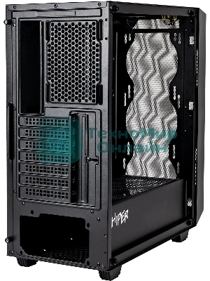 Корпус Hiper BH34-1 черный без БП ATX 5x120mm 2x140mm 2x200mm 1xUSB3.0 audio bott PSU