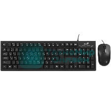 Комплект клавиатура+мышь Genius KM-100SE проводной, USB, 1200 DPI, чёрный