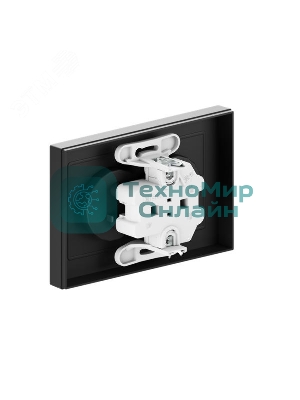 Розетка 2-м СП Эпика 16А без заземл. без защ. шторок с рамкой механизм черный EKF UP1-SOB-200