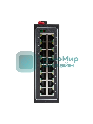 Коммутатор неуправляемый промышленный U-16T 16 портов 10/100Base-T(X) RJ45 монтаж на DIN-рейку TSX EKF TSX-U-16T