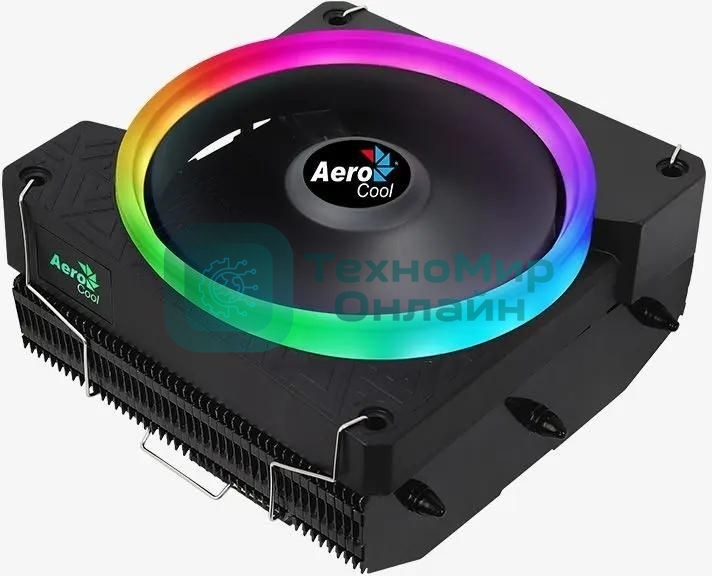 Кулер для процессора AeroCool/Formula Cylon 3H черный, 120 мм, алюминий, 1800 об/мин, 24.3 дБ, 4 pin, 125 Вт, 98 мм