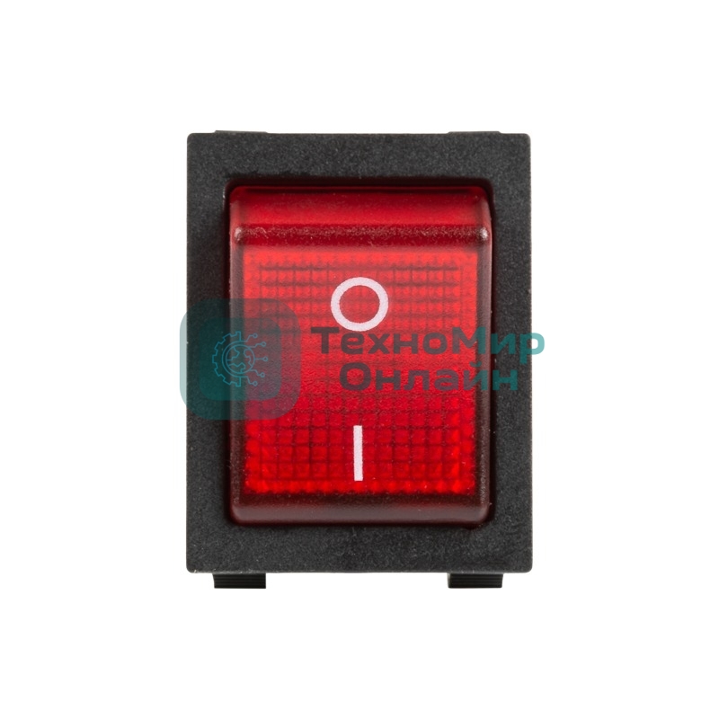 Выключатель клавишный Rexant 250V 25А (4с) ON-OFF красный с подсветкой
