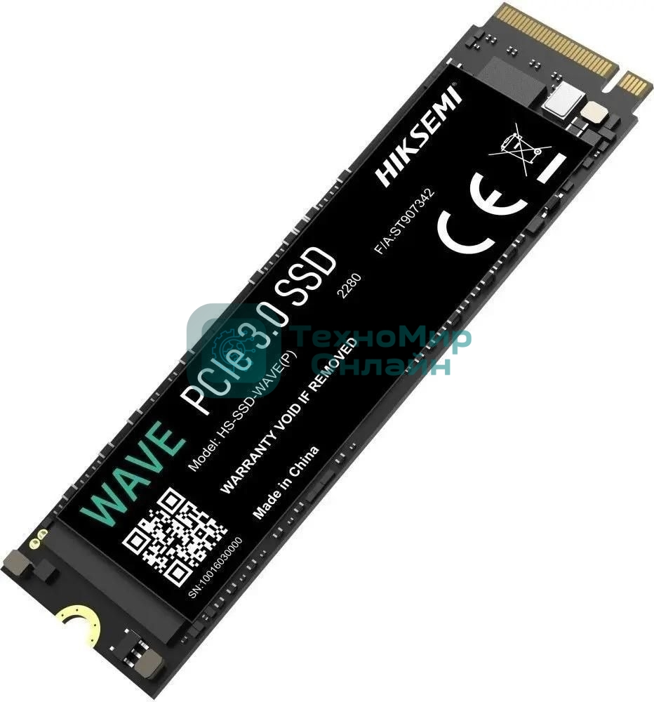 Накопитель SSD M.2 HIKSEMI 512Gb HS-SSD-WAVE(P) 512G (PCI-E 3.0 x4, up to 2500/1025MBs, 3D NAND, 120TbW)