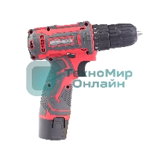 Дрель-шуруповерт аккумуляторная ПОБЕДА ДА-12П/1 Ли, 1 АКБ, 12В, 2,0 Ач, 32Нм, 1 скорость, кейс, комплект сверел и бит