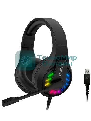 Гарнитура Bloody G230 чёрный, проводная, подсветка