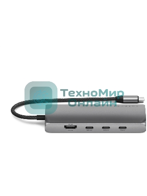 USB-концентратор Satechi USB-C Multiport Adapter 8K With Ethernet V3 (5xUSB Type-C, HDMI, RJ-45, SD), Серый космос Док-станция ST-P8KEM