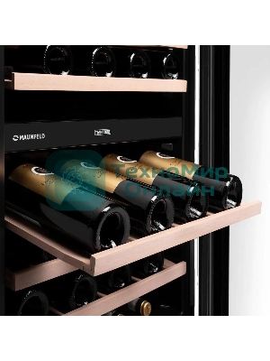 Винный шкаф встраиваемый Maunfeld MBWC-415D171, вместимость: 171 бутылок, черный