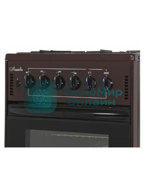 Плита комбинированная Лысьва ЭГ 401-2у коричневый, конфорок 4 шт, духовка 57 л, 50 см x 84 см x 60 см