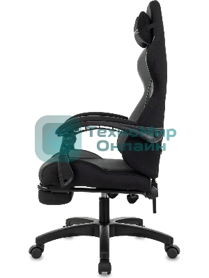 Кресло Zombie Shadow черный/серый, ткань, подставка для ног