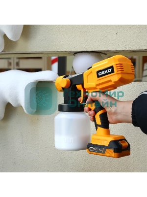 Краскопульт электрический аккумуляторный DEKO SG20DK, 20В, 800 мл, 1x3.0А·ч 083-1133