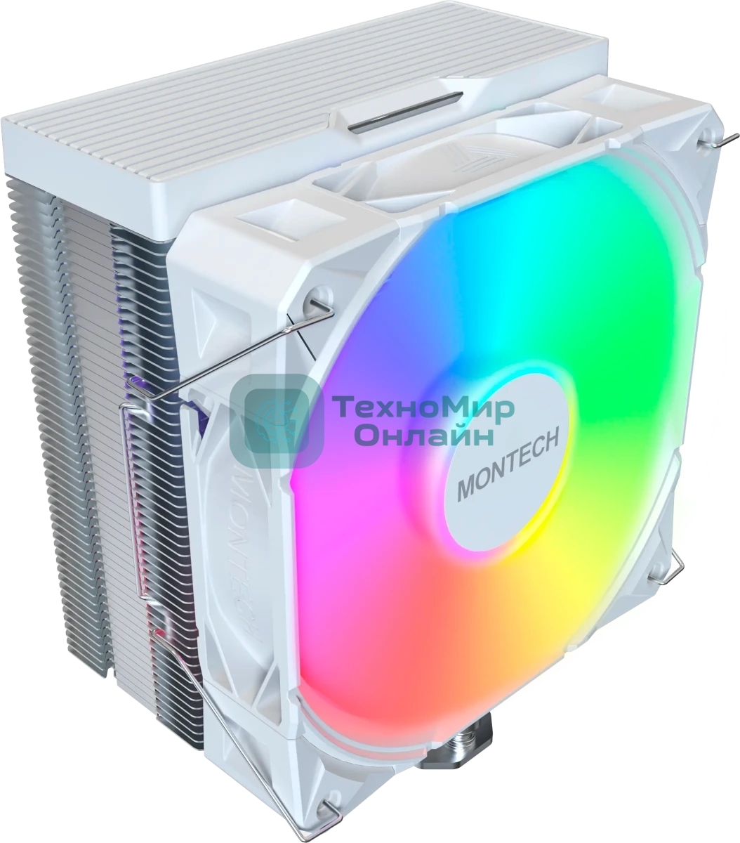 Устройство охлаждения(кулер) Montech NX400 ARGb Soc-AM5/AM4/1200/1700/1851 белый 4-pin 34.17dB Al+Cu 220W Ret (NX400ARGbWH)