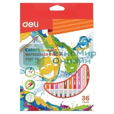 Карандаши цветные Deli Color Emotion EC00730 EC00730, липа, 36 цветов, коробка европодвес
