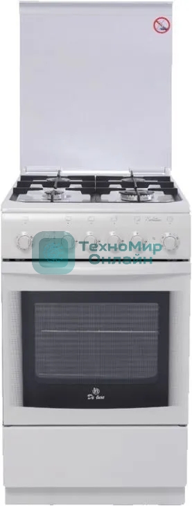Плита газовая De Luxe 506040.01ГЭ КР белый, конфорок 4 шт, духовка 60 л, 50 см x 85 см x 60 см