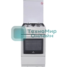 Плита газовая De Luxe 506040.01ГЭ КР белый, конфорок 4 шт, духовка 60 л, 50 см x 85 см x 60 см