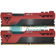 Оперативная память Patriot Viper Elite II, DDR4, 32GB (2x16 GB), 3200 MHz, CL18, DIMM, радиатор, красный, черный