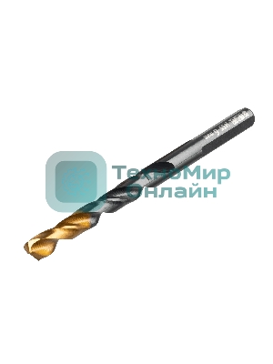 Сверло по металлу Denzel 6 мм, HSS-Tin, Golden Tip, 10 шт.