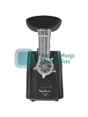 Мясорубка электрическая Moulinex ME112832 черный/серебристый, 1600 Вт, 1.9 кг/мин, реверс, защита от перегрузки, насадки - 5
