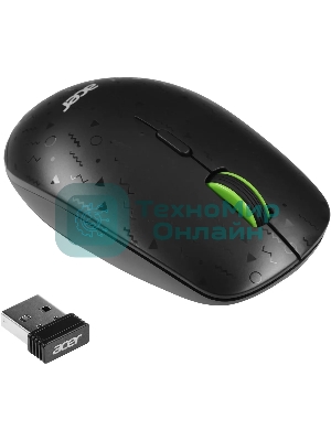 Мышь беспроводная Acer OMR307 черный, 1600 dpi, радиоканал, USB, кнопки - 4