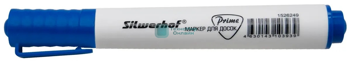 Маркер для досок Silwerhof Prime+, скошенный пишущий наконечник, 2-5мм, синий, коробка