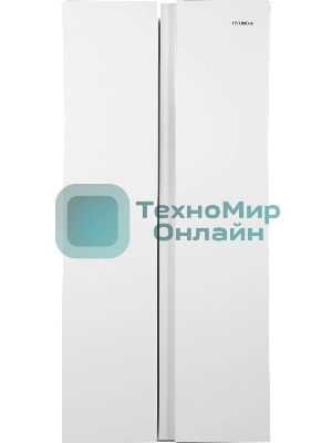 Холодильник Hyundai CS45082F белый двухкамерный 270/180л морозилка снизу, No Frost, Side by Side