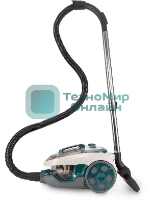 Пылесос Hyundai HYV-C3500 белый/бирюзовый, 380/2220 Вт, уборка сухая, пылесборник контейнер 2.5 л