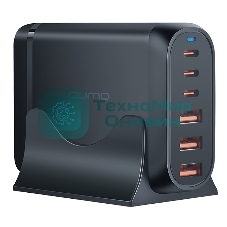 Сетевое зарядное устройство Qumo Energy Charger GaN PD 120 Вт, 3 USB-A + 3 USB Type-C,(0120), черный
