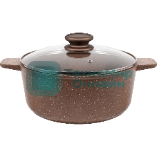 Кастрюля Maunfeld CARMEL MF24CRM01CR, 24 см, 4 л из литого алюминия со стеклянной крышкой