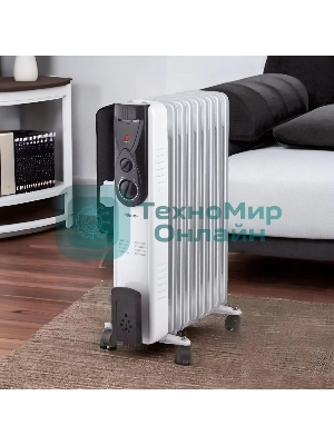 Масляный обогреватель Centek CT-6201 (9 секций) белый, 2000 Вт, 20 м2, термостат