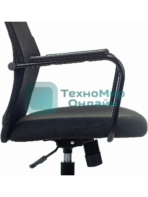 Кресло Бюрократ KB-5M TW-01 3C11 черный, сетка/ткань, 120 кг, механизм качания, с подголовником