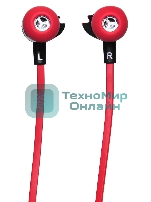 Проводные наушники Oklick HP-S-210 красный, внутриканальные, Jack 3.5 мм