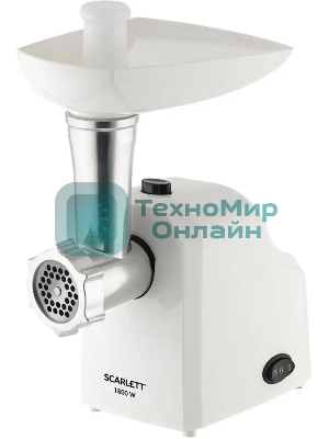 Мясорубка электрическая Scarlett SC-MG45M20 белый, 1800 Вт, 2.0 кг/мин, реверс, защита от перегрузки, насадки - 6