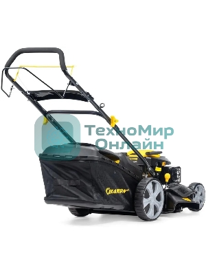 Газонокосилка Champion LM4627 (2,6кВт привод травосб.60л. шир.460мм 25-75мм 31,6кг 3в1)(Газонокосилка самоходная, Объем двигателя 139 см3, вес без травосборника 31,6 кг, Объем топливного бака 1,0 л, Мощность 2,6/3,5 кВт/л.с., объем травосборника 60 л, ширина среза 460 мм, высота среза 25-70 мм.)