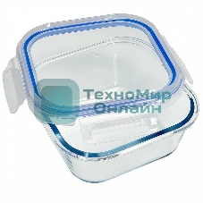 Форма для запекания ЗАБАВА РК-0105/2 квадратная с герм. крышкой из жаропр.. стекла 0,8 л 15,2*15,2*6