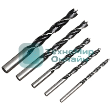 Набор сверл по дереву 5 шт (4/5/6/8/10 мм) Deli DH-MGZ005-ED1 сталь 45#, пласт.кейс