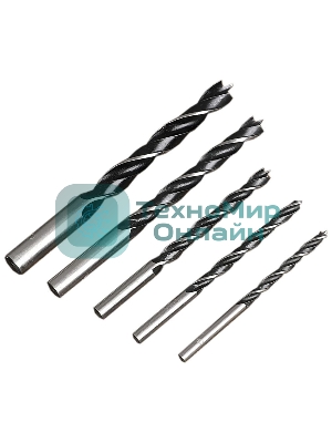 Набор сверл по дереву 5 шт (4/5/6/8/10 мм) Deli DH-MGZ005-ED1 сталь 45#, пласт.кейс