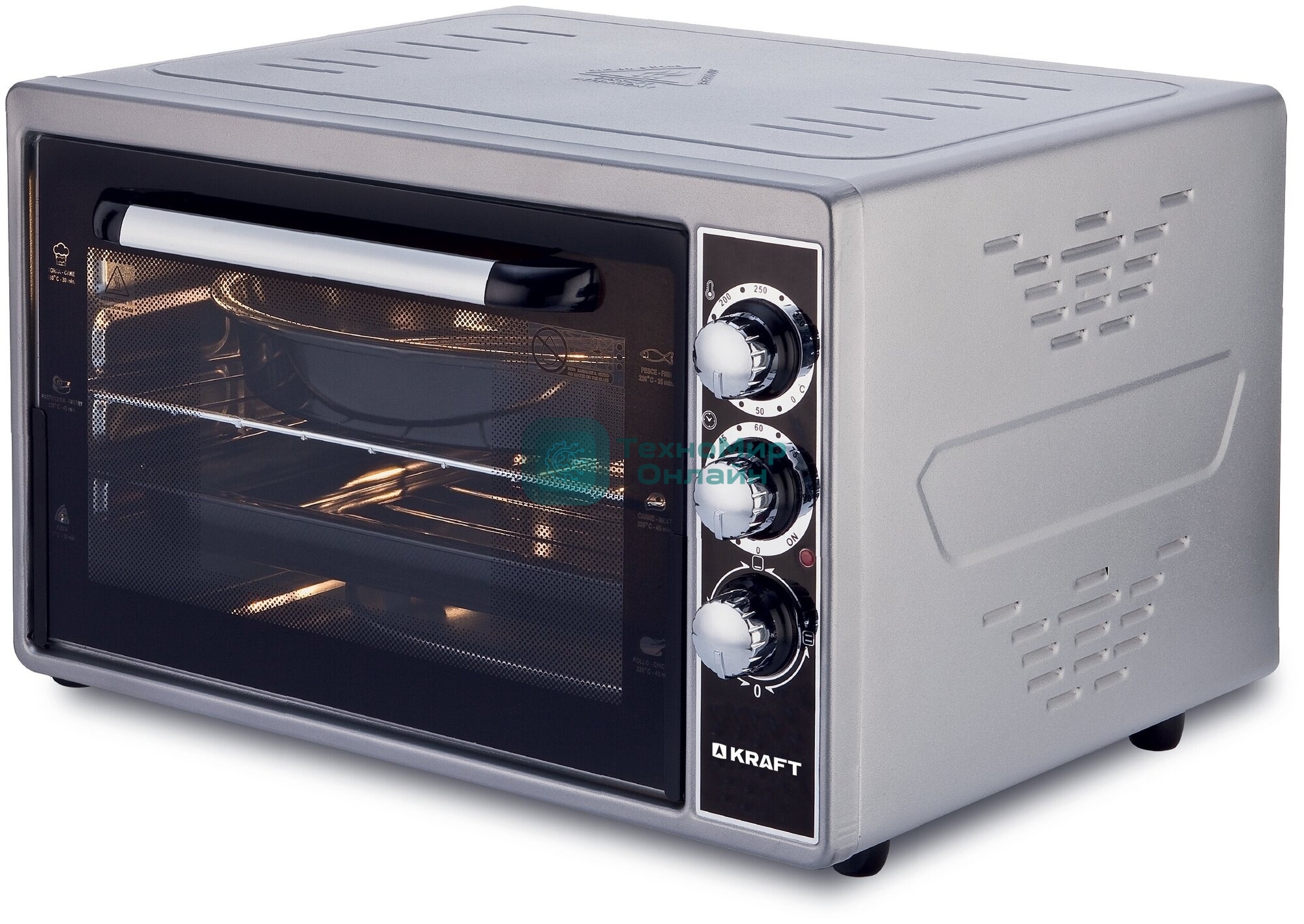 Мини-печь Kraft KF-MO3801GR серый, 38 л