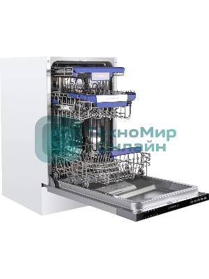 Встраиваемая посудомоечная машина Maunfeld MLP45230, белый, 44.8 см, 10 компл., 47 дБ, класс A++