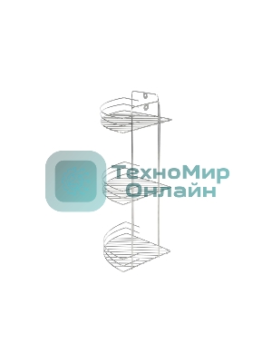 Полка угловая трехъярусная РЫЖИЙ КОТ Vento 19*19*41 см хром (310847)