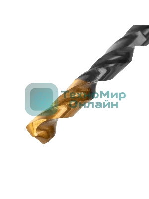 Сверло по металлу Denzel 6 мм, HSS-Tin, Golden Tip, 10 шт.