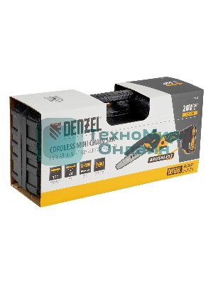 Цепная мини-пила аккумуляторная бесщет. Denzel CCS-150, шина 150 мм, Li-Ion, 20 В
