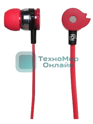 Проводные наушники Oklick HP-S-210 красный, внутриканальные, Jack 3.5 мм