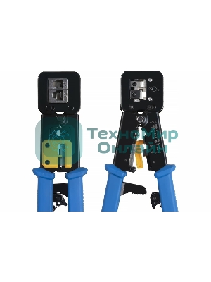 Инструмент обжимной Cabeus HT-376Z для коннекторов быстрой установки RJ-45 (8р8с), RJ-11/12 (6р6с, 6р4с, 6р2с), профессиональный, с храповым механизмом