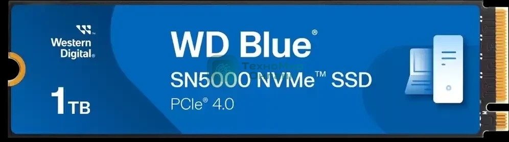 Накопитель SSD Western Digital WD Blue SN5000, 1Tb, PCIe 4.0 x4, M.2 2280, NVMe, R/W 5150/4900