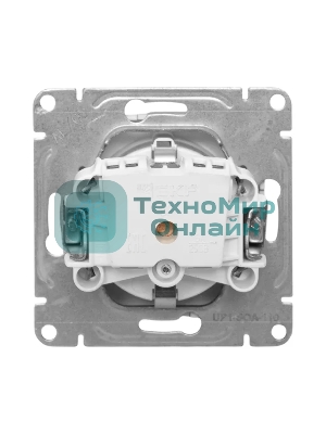 Механизм розетки EKF UP1-SOA-110 16А, с заземлением, без шторок, алюминий Эпика