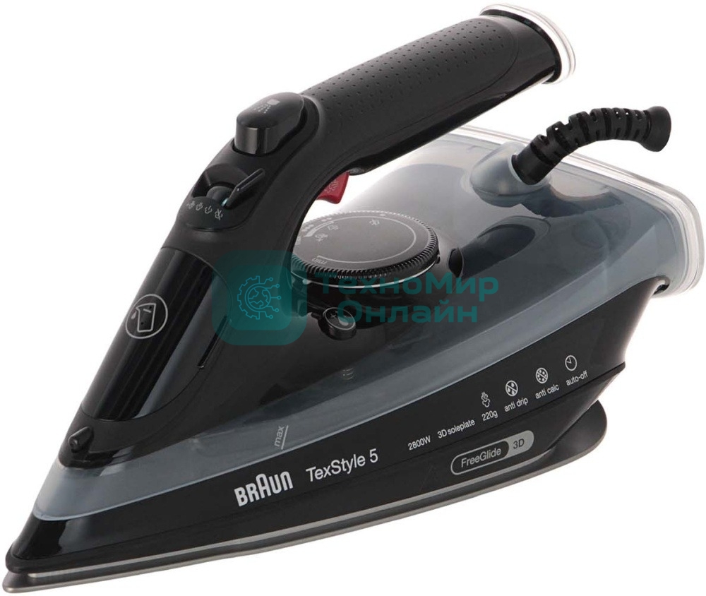 Утюг паровой Braun SI 5088BK черный/серый, 2800 Вт, 50 г/мин, 220 г/мин, 300 мл