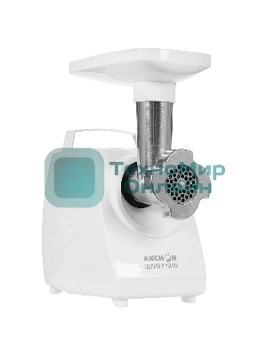 Мясорубка электрическая Аксион М33.04 белый, 1500 Вт, 1.7 кг/мин, реверс, защита от перегрузки, насадки - 5