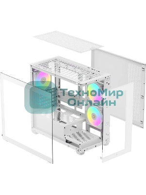Компьютерный корпус Case Ocypus Gaммa C52 WH ARGB mATX/win/white/3 ARGB fans/no PSU/Tempered Glass