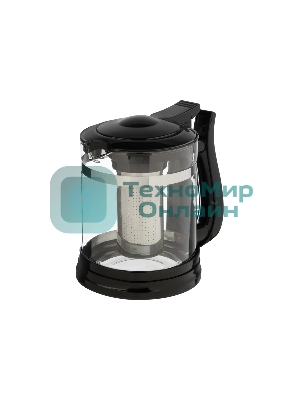 Чайник заварочный MALLONY Fabriano, объем 1,6 л, стеклянный, ручка/крышка/дно из полипропилена, черный (910130)